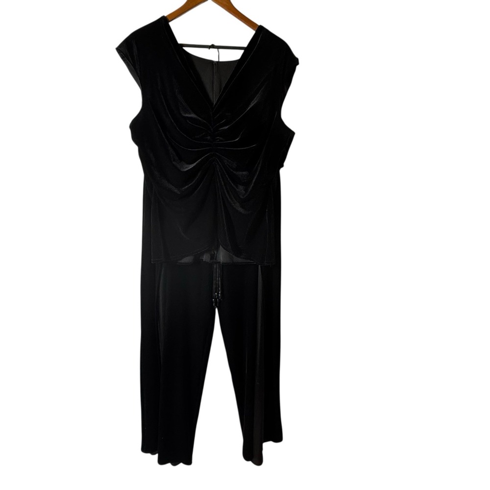 JS‎ Collection Black Velour Top & Pants Set 14 Slit Legs Whimsigoth Witchy
